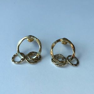 Gold Plated Earrings Round Dangling